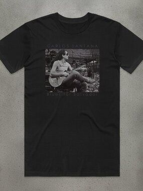 Carlos Santana Blues for Salvador Graphic T-Shirt Black Music Rock Tee